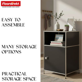 Metal shelving unit | Concept Epure MK-040 | 3-tier storage shelving unit with door & shelves | Available in several colours