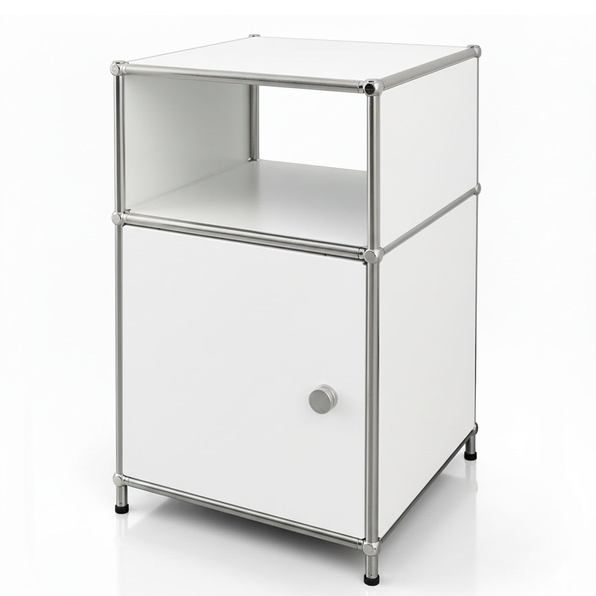 Metal shelving unit | Concept Epure MK-040 | 3-tier storage shelving unit with door & shelves | Available in several colours