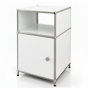 Metal shelving unit | Concept Epure MK-040 | 3-tier storage shelving unit with door & shelves | Available in several colours