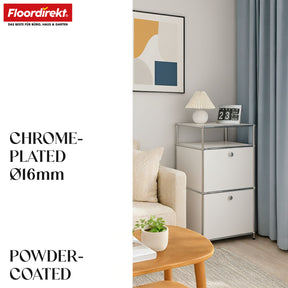 Metal shelving unit | Concept Epure MK-120 | Storage shelving unit with lockable compartments, open compartment and shelf | Available in several colours