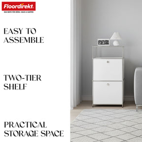 Metal shelving unit | Concept Epure MK-120 | Storage shelving unit with lockable compartments, open compartment and shelf | Available in several colours