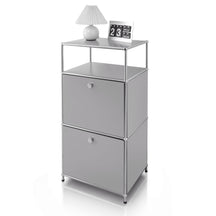 Metal shelving unit | Concept Epure MK-120 | Storage shelving unit with lockable compartments, open compartment and shelf | Available in several colours