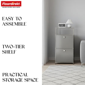 Metal shelving unit | Concept Epure MK-120 | Storage shelving unit with lockable compartments, open compartment and shelf | Available in several colours