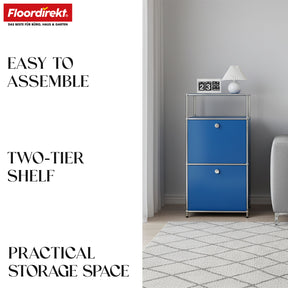 Metal shelving unit | Concept Epure MK-120 | Storage shelving unit with lockable compartments, open compartment and shelf | Available in several colours