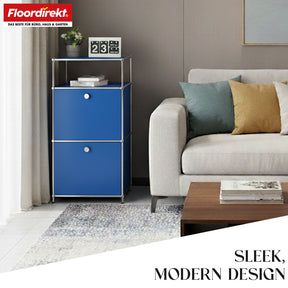 Metal shelving unit | Concept Epure MK-120 | Storage shelving unit with lockable compartments, open compartment and shelf | Available in several colours