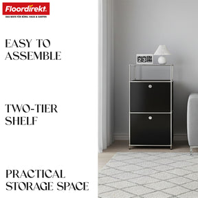 Metal shelving unit | Concept Epure MK-120 | Storage shelving unit with lockable compartments, open compartment and shelf | Available in several colours