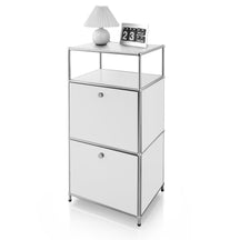 Metal shelving unit | Concept Epure MK-120 | Storage shelving unit with lockable compartments, open compartment and shelf | Available in several colours