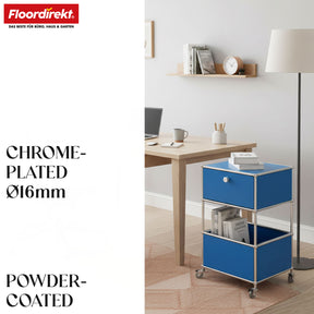 Metal shelving unit | Concept Epure MK-145 | 3-tier rolling container with drawer & shelves | Available in several colours