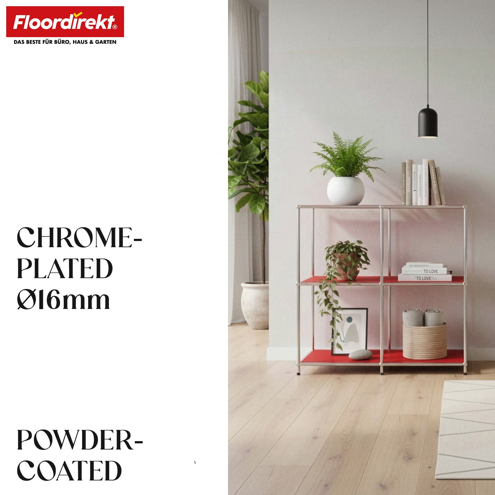 Metal shelving unit | Concept Epure MK-027 | Open 3-tier sideboard & storage shelf | Available in several colours