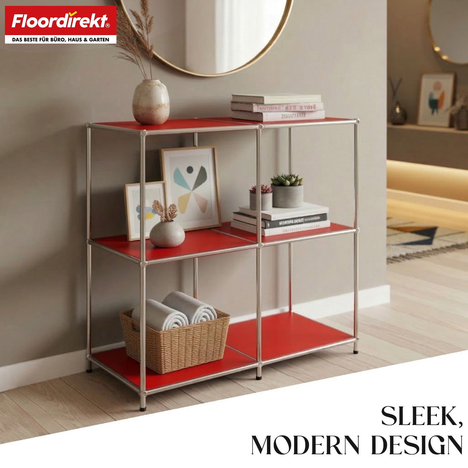 Metal shelving unit | Concept Epure MK-027 | Open 3-tier sideboard & storage shelf | Available in several colours