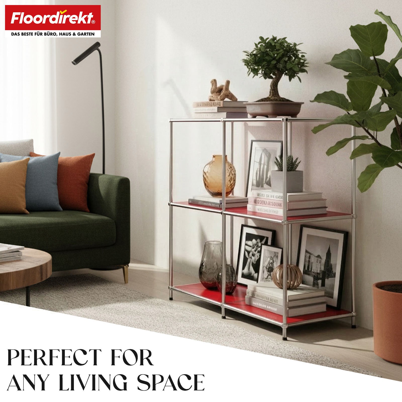 Metal shelving unit | Concept Epure MK-027 | Open 3-tier sideboard & storage shelf | Available in several colours