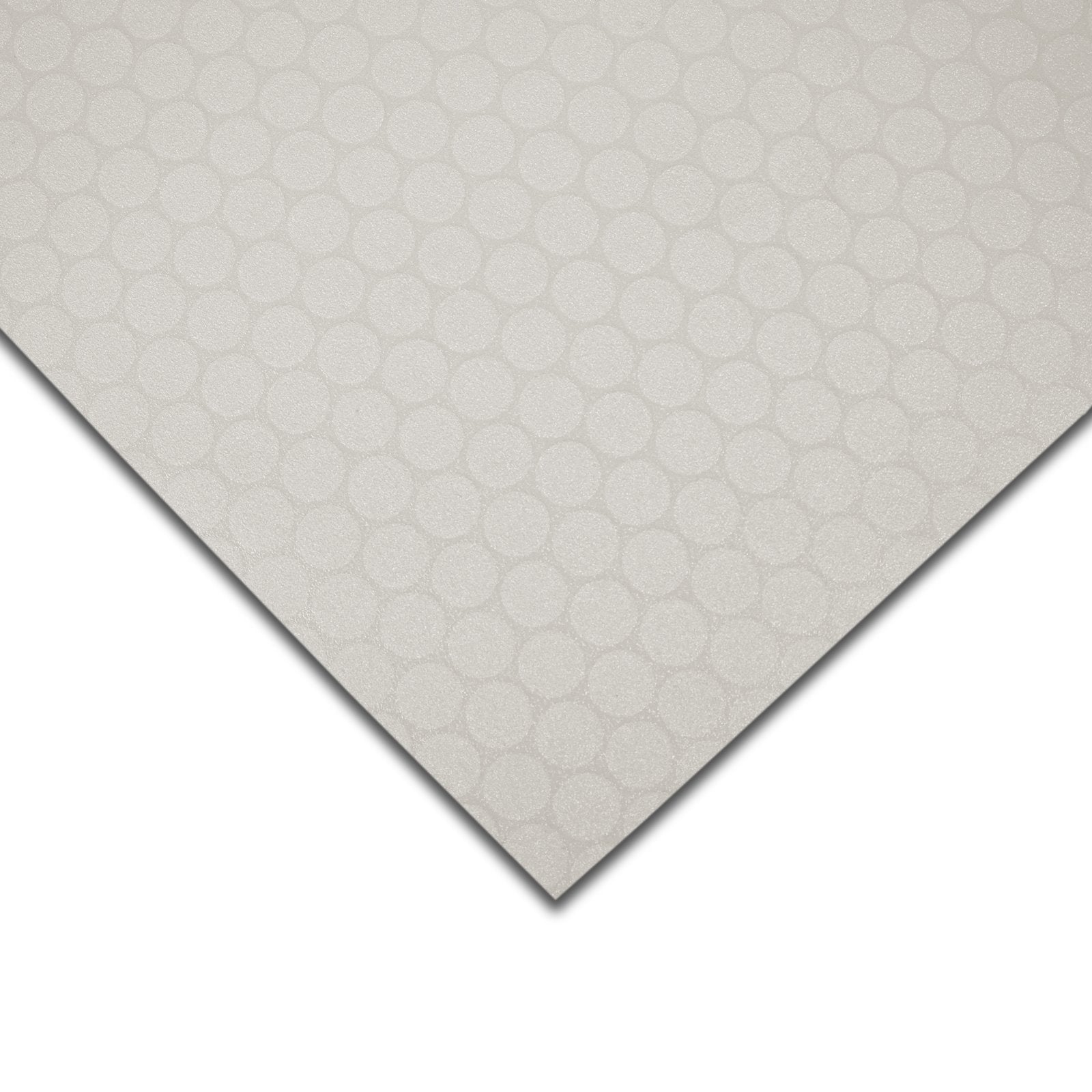 ✂ CV Cushioned Vinyl Flooring | Fairplay | Circles | Light Grey | Scratch Resistant PVC Flooring