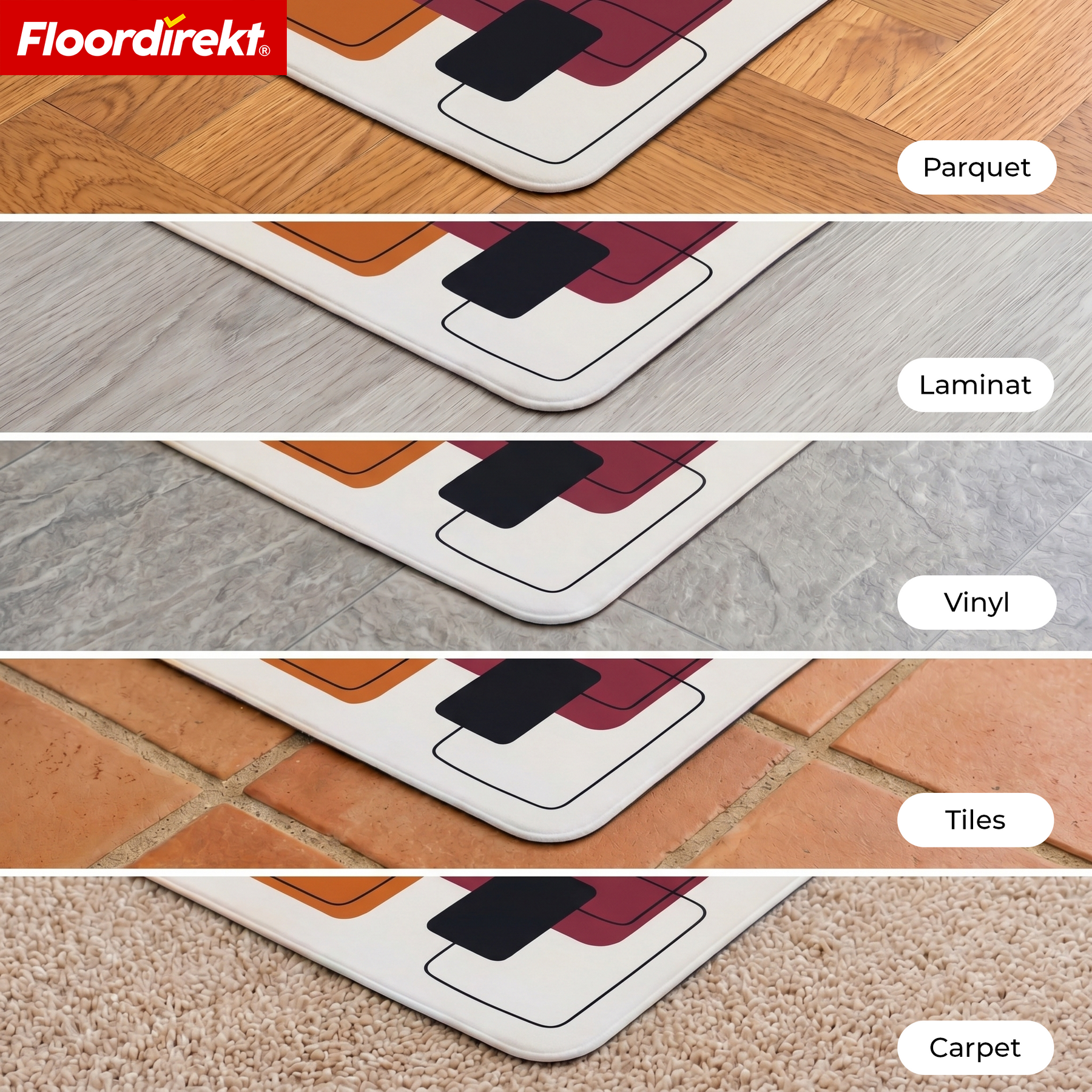 Design Floor Protection Mat | Durable Office Chair Mat Made of Special PVC for Office & Home Office | 80 x 118 cm