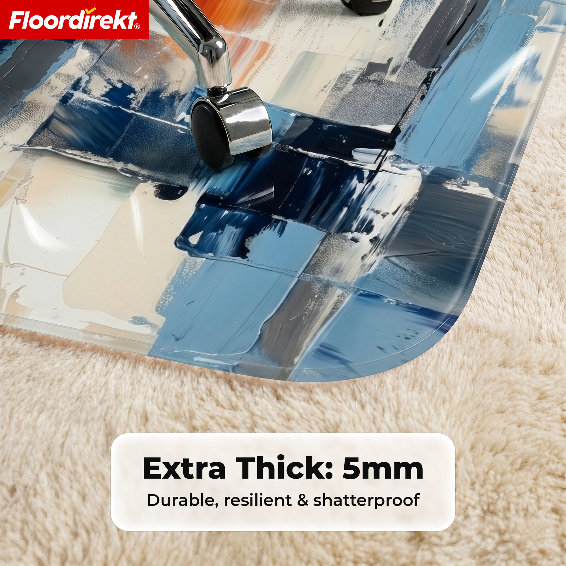 Design Floor Protection Mat | Durable Office Chair Mat Made of Special PVC for Office & Home Office | 80 x 118 cm