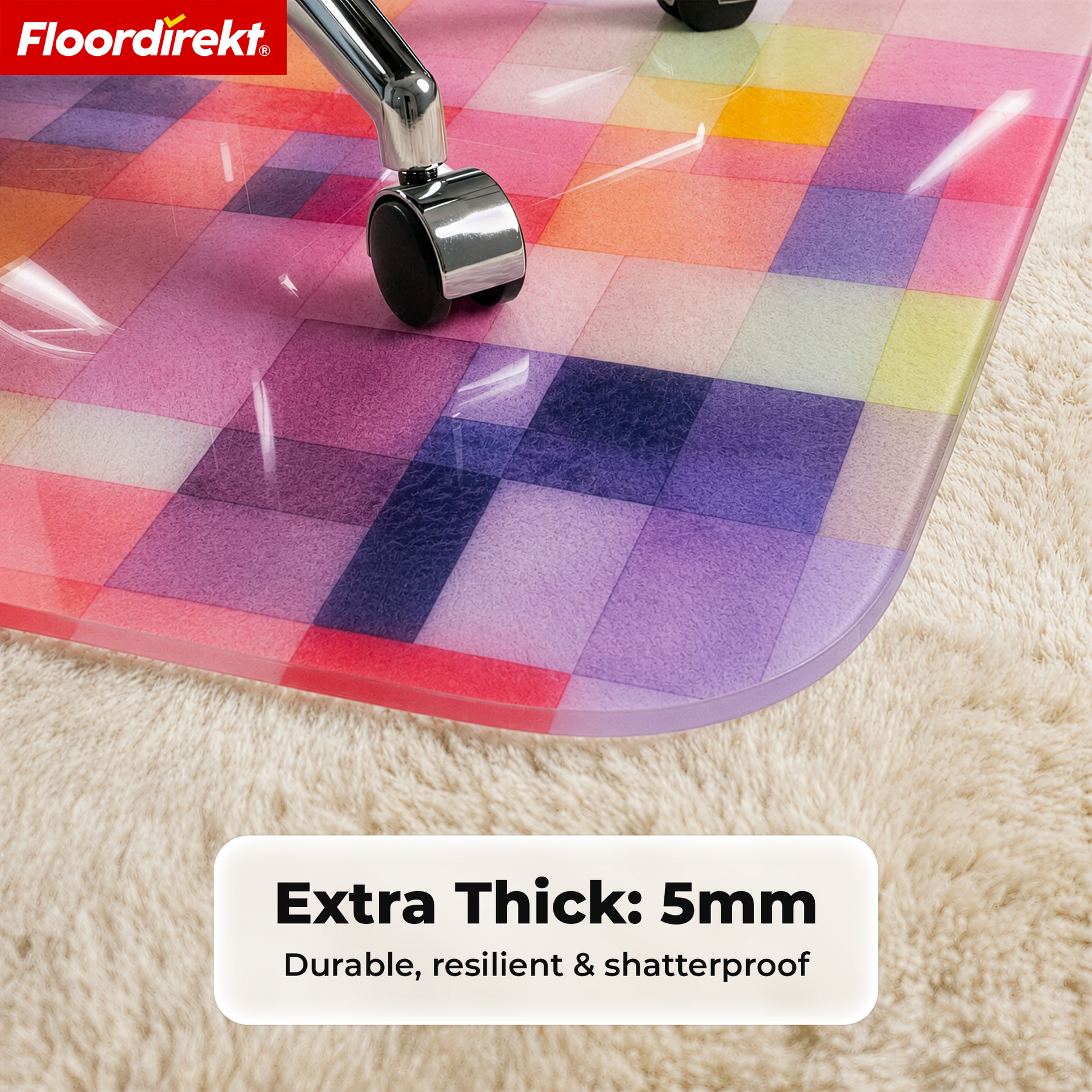 Design Floor Protection Mat | Durable Office Chair Mat Made of Special PVC for Office & Home Office | 80 x 118 cm