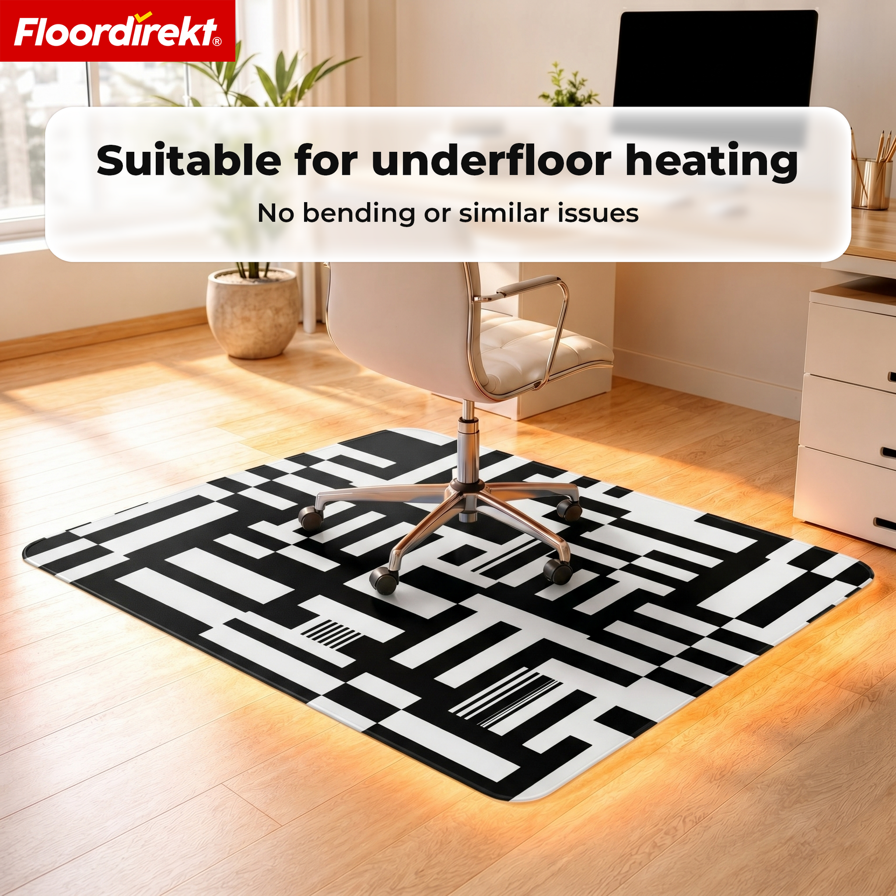 Design Floor Protection Mat | Durable Office Chair Mat Made of Special PVC for Office & Home Office | 80 x 118 cm