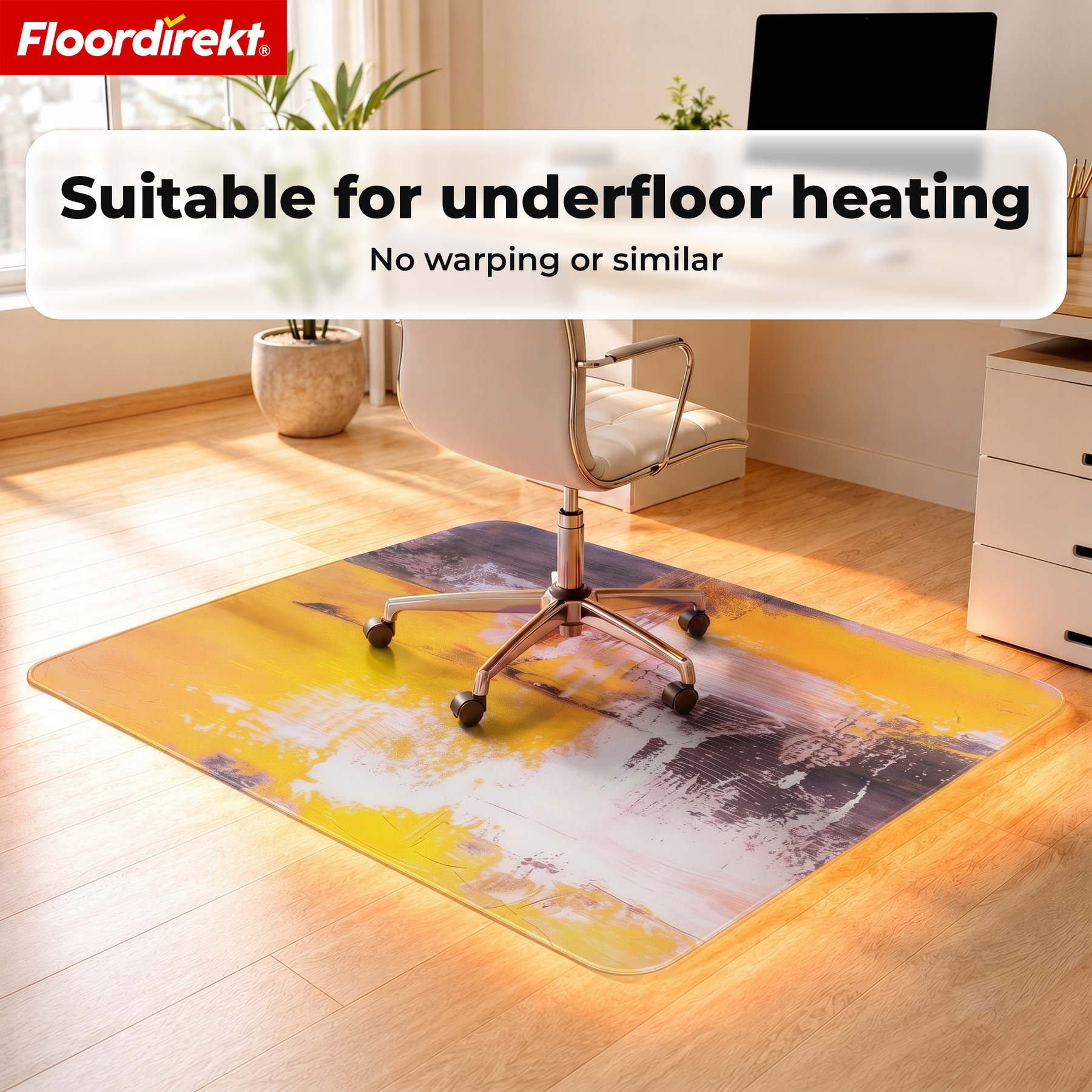 Design Floor Protection Mat | Durable Office Chair Mat Made of Special PVC for Office & Home Office | 80 x 118 cm