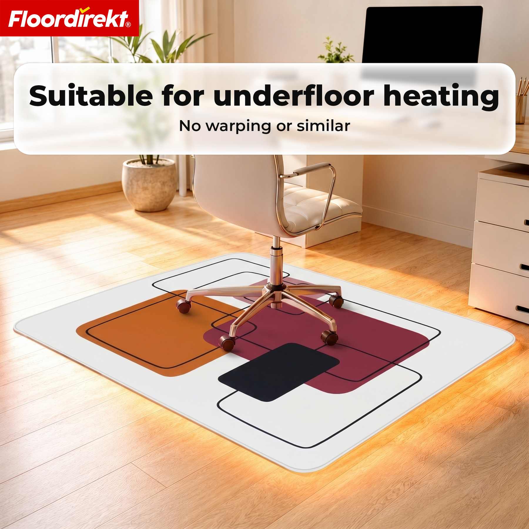 Design Floor Protection Mat | Durable Office Chair Mat Made of Special PVC for Office & Home Office | 80 x 118 cm