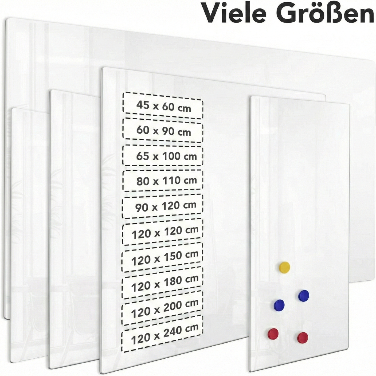 Glass Board | Pearlwhite  | Safety Glass Memo Board | Frameless | For Home and Office Use