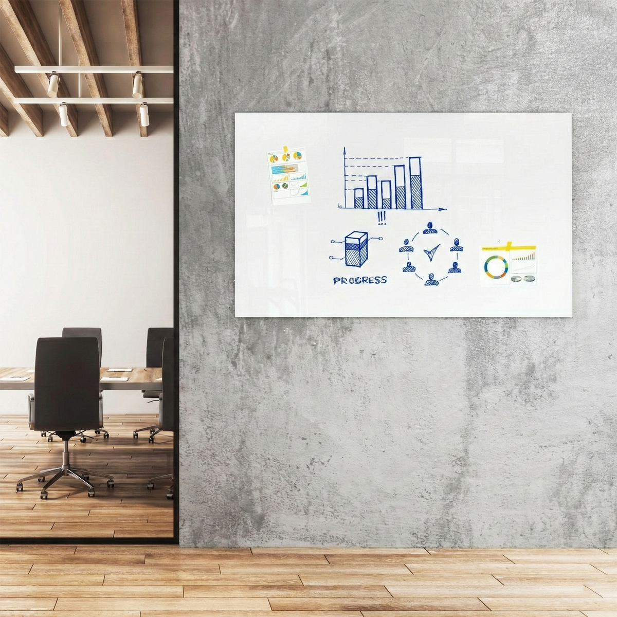 Glass Board | Pearlwhite  | Safety Glass Memo Board | Frameless | For Home and Office Use