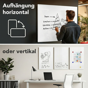 Glass Board | Pearlwhite  | Safety Glass Memo Board | Frameless | For Home and Office Use