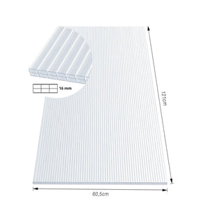 Twinwall Sheet | 60.5 x 121 cm | Polycarbonate | For Greenhouses & Roofing