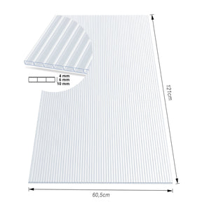 Twinwall Sheet | 60.5 x 121 cm | Polycarbonate | For Greenhouses & Roofing