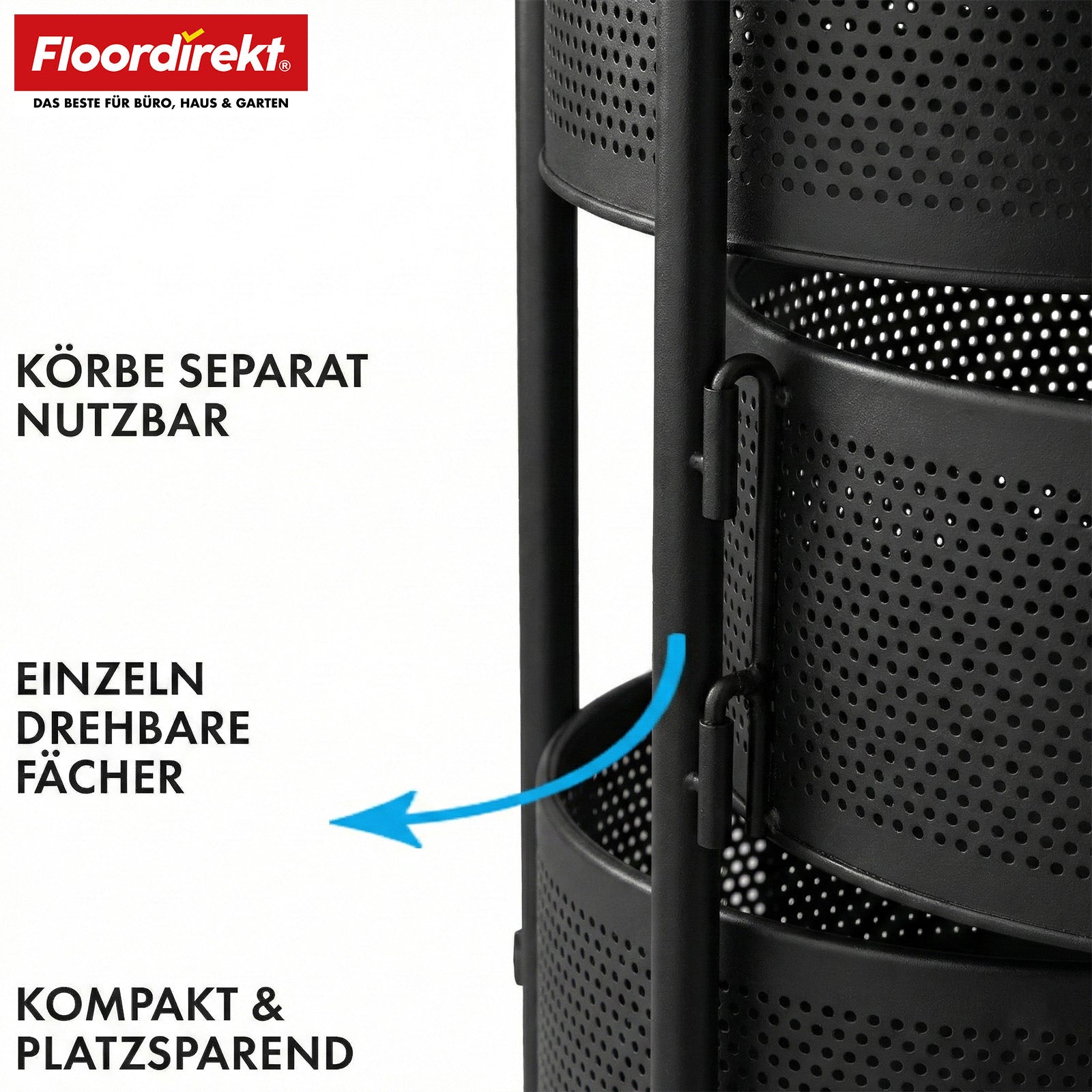 Rolling Cart | Henry | Steel Kitchen Trolley with Wheels | Serving Cart | 3 or 5 Tiers | White & Black