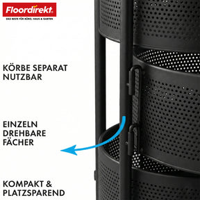 Rolling Cart | Henry | Steel Kitchen Trolley with Wheels | Serving Cart | 3 or 5 Tiers | White & Black