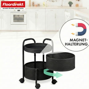 Rolling Cart | Henry | Steel Kitchen Trolley with Wheels | Serving Cart | 3 or 5 Tiers | White & Black