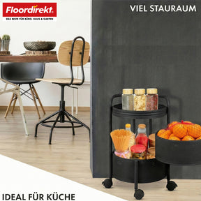 Rolling Cart | Henry | Steel Kitchen Trolley with Wheels | Serving Cart | 3 or 5 Tiers | White & Black