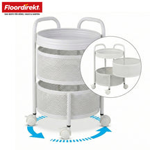 Rolling Cart | Henry | Steel Kitchen Trolley with Wheels | Serving Cart | 3 or 5 Tiers | White & Black