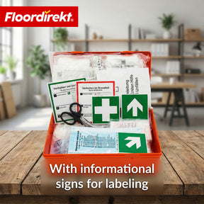 First Aid Kit | DIN 13157:2021 | First Aid Box with Wall Mount & ISO Stickers