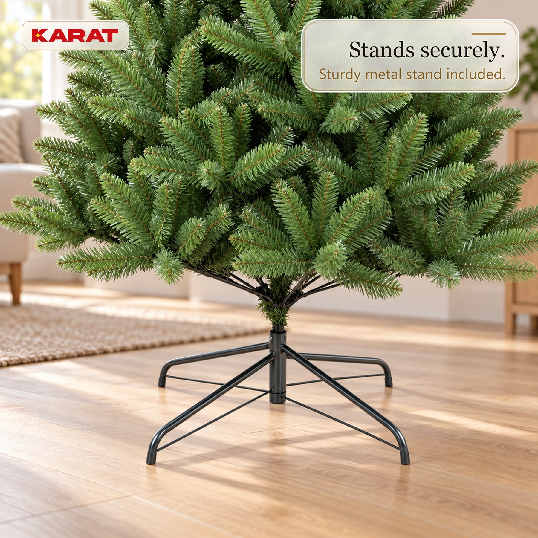 Artificial Christmas Tree | Evergreen | Dense Fir Look with Metal Stand | 150–240 cm