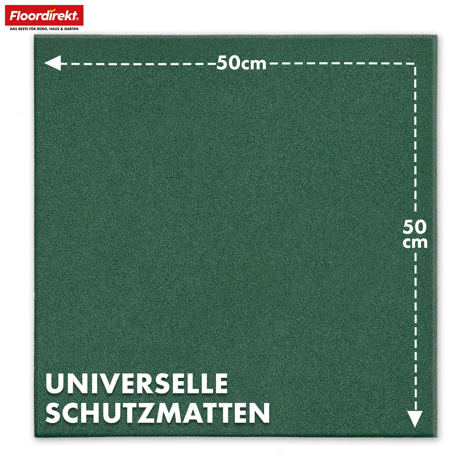 Fall protection mat | Play Protect | Non-slip, robust rubber floor protection | Various thicknesses and colours | 50 x 50 cm