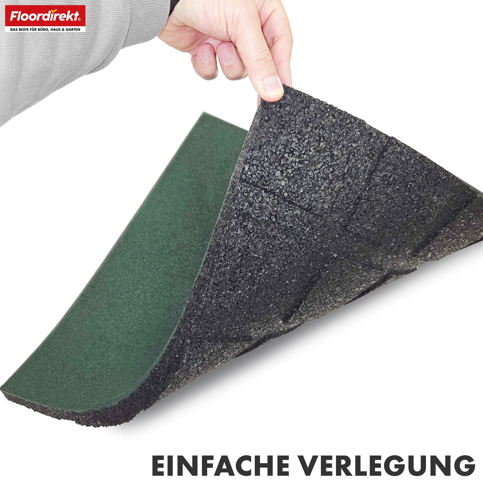 Fall protection mat | Play Protect | Non-slip, robust rubber floor protection | Various thicknesses and colours | 50 x 50 cm