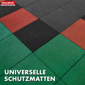 Fall protection mat | Play Protect | Non-slip, robust rubber floor protection | Various thicknesses and colours | 50 x 50 cm