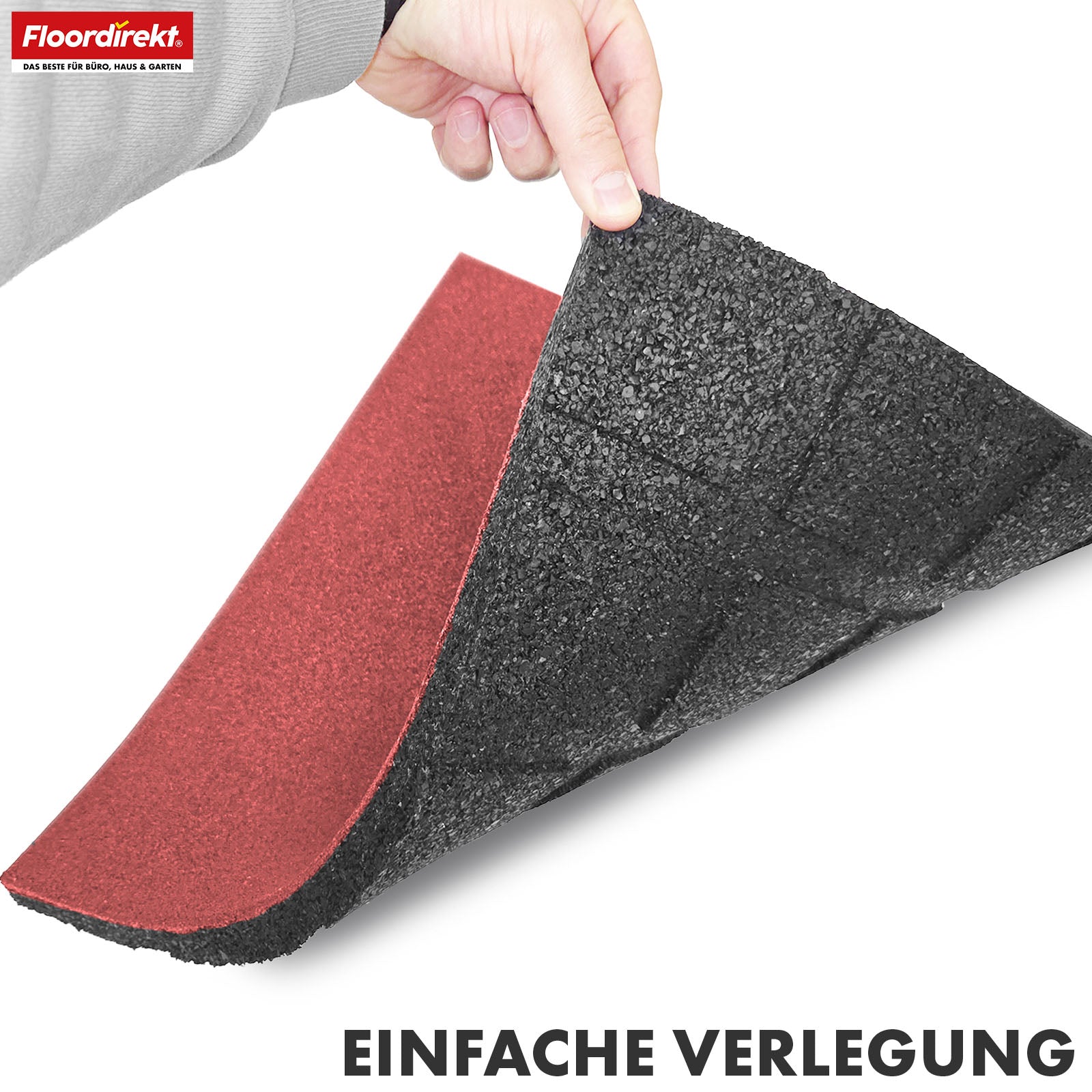 Fall protection mat | Play Protect | Non-slip, robust rubber floor protection | Various thicknesses and colours | 50 x 50 cm