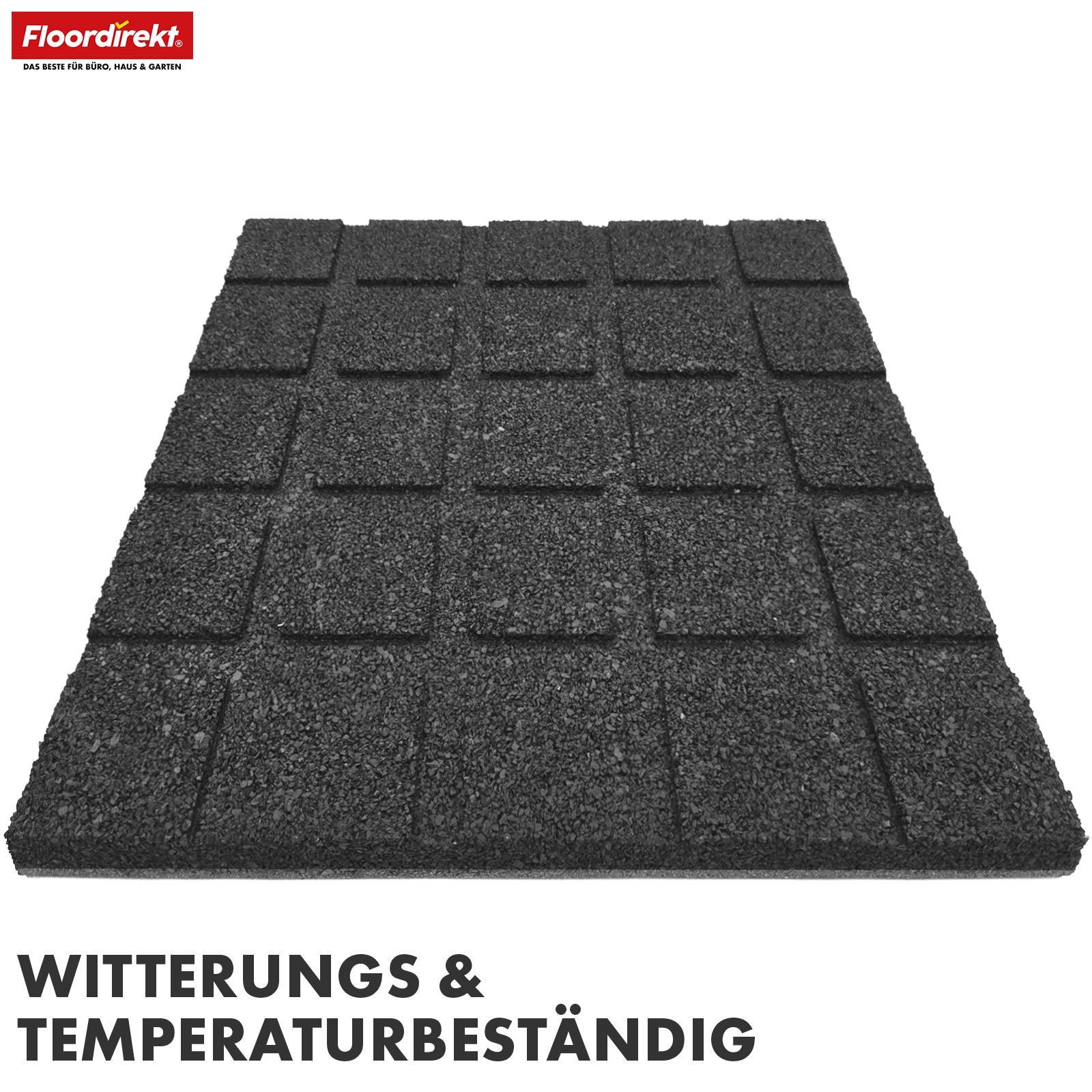 Fall protection mat | Play Protect | Non-slip, robust rubber floor protection | Various thicknesses and colours | 50 x 50 cm