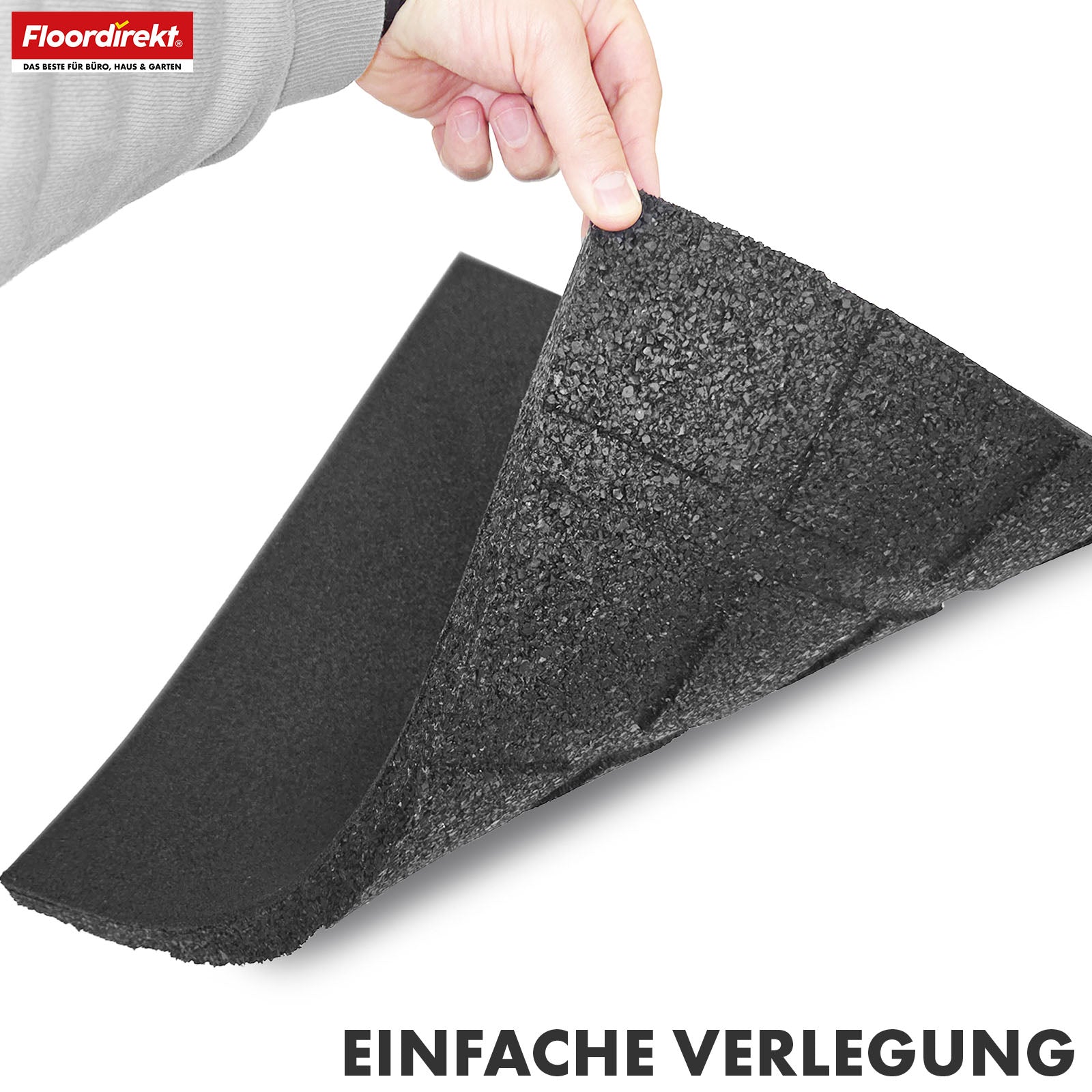 Fall protection mat | Play Protect | Non-slip, robust rubber floor protection | Various thicknesses and colours | 50 x 50 cm