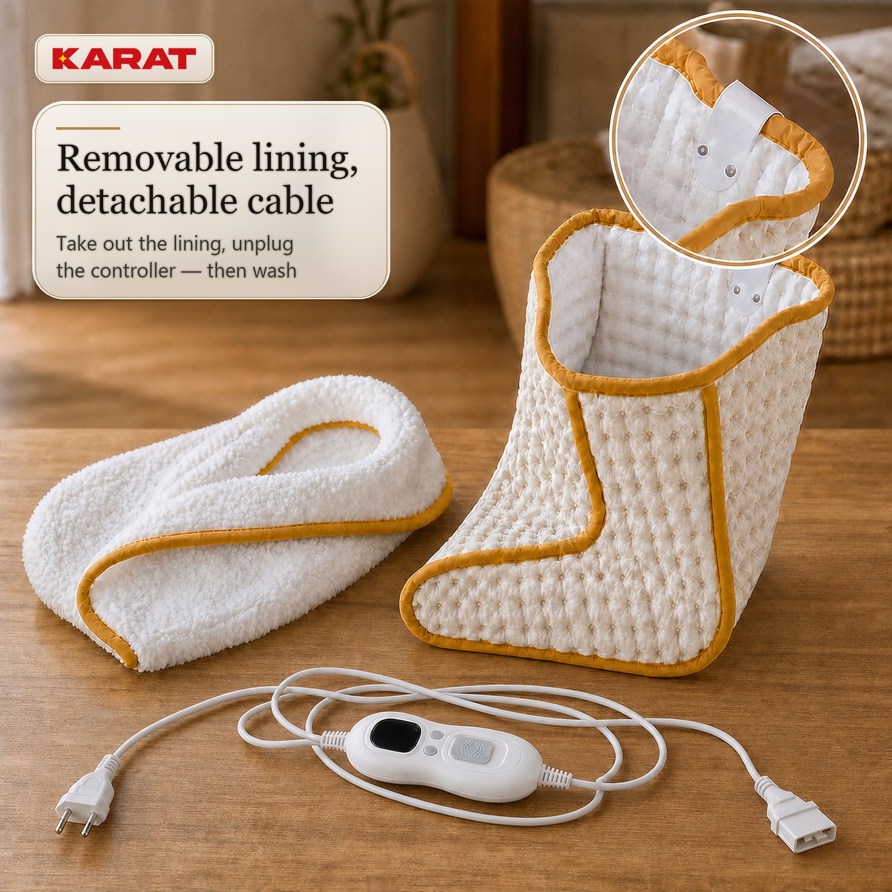 Electric Foot Warmer | Fjord | 6 Heat Settings up to 55 °C, Timer & Sherpa Lining | 4 Colours