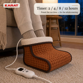 Electric Foot Warmer | Fjord | 6 Heat Settings up to 55 °C, Timer & Sherpa Lining | 4 Colours