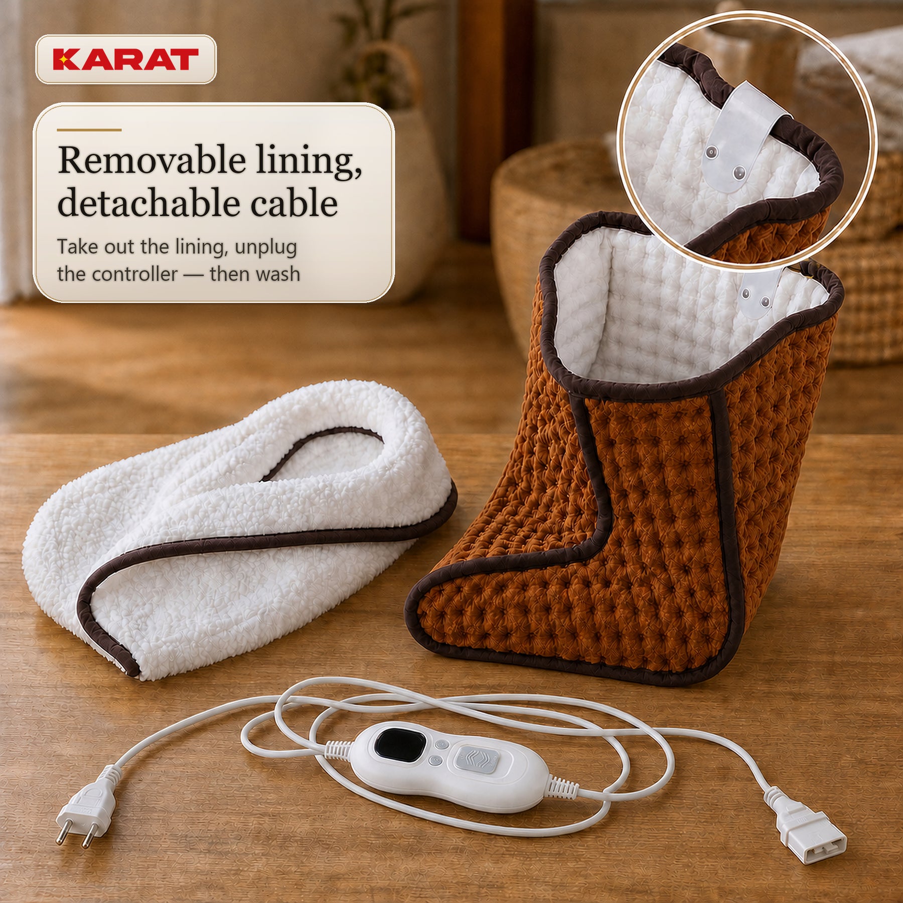 Electric Foot Warmer | Fjord | 6 Heat Settings up to 55 °C, Timer & Sherpa Lining | 4 Colours