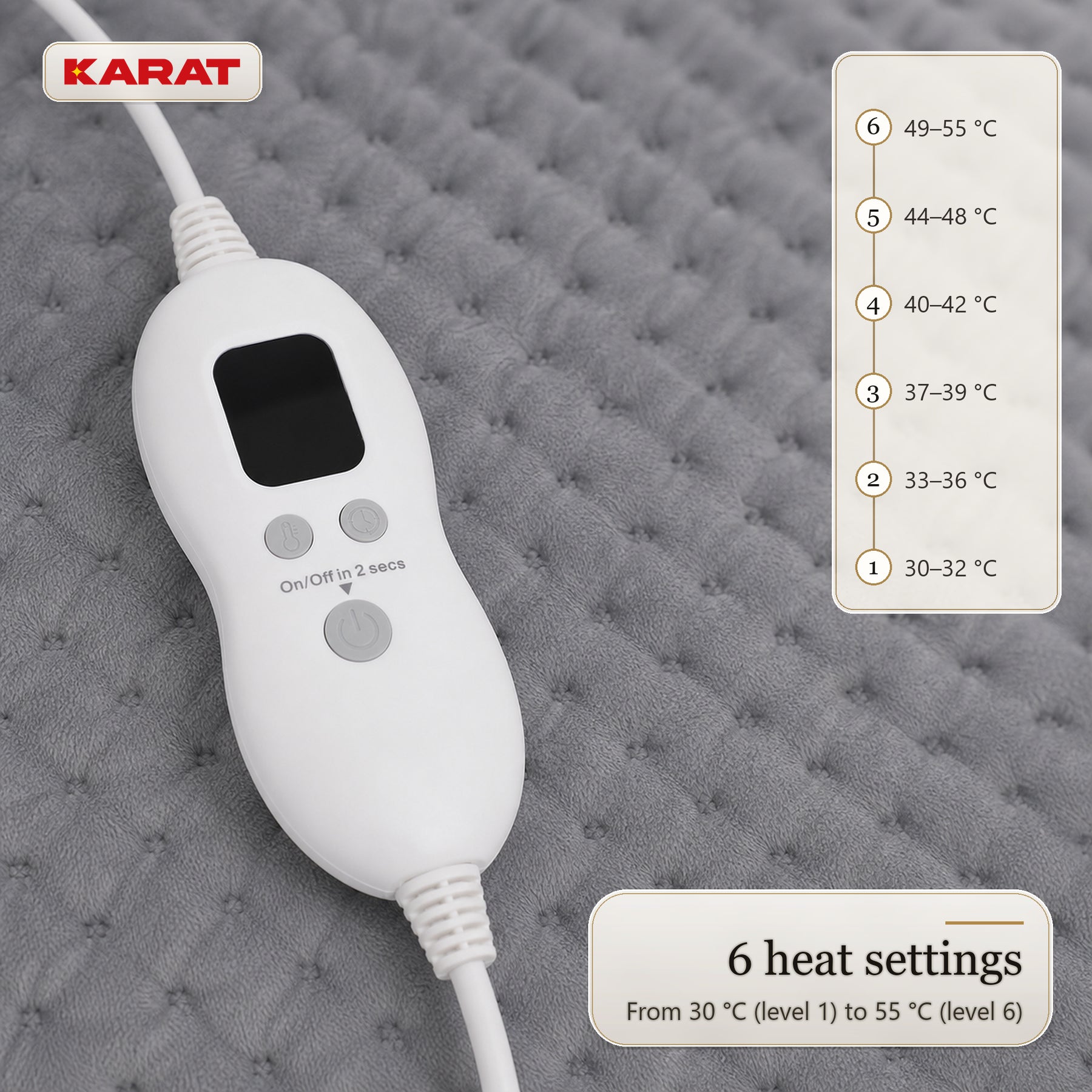 Electric Foot Warmer | Fjord | 6 Heat Settings up to 55 °C, Timer & Sherpa Lining | 4 Colours