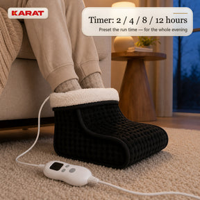 Electric Foot Warmer | Fjord | 6 Heat Settings up to 55 °C, Timer & Sherpa Lining | 4 Colours