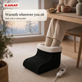 Electric Foot Warmer | Fjord | 6 Heat Settings up to 55 °C, Timer & Sherpa Lining | 4 Colours
