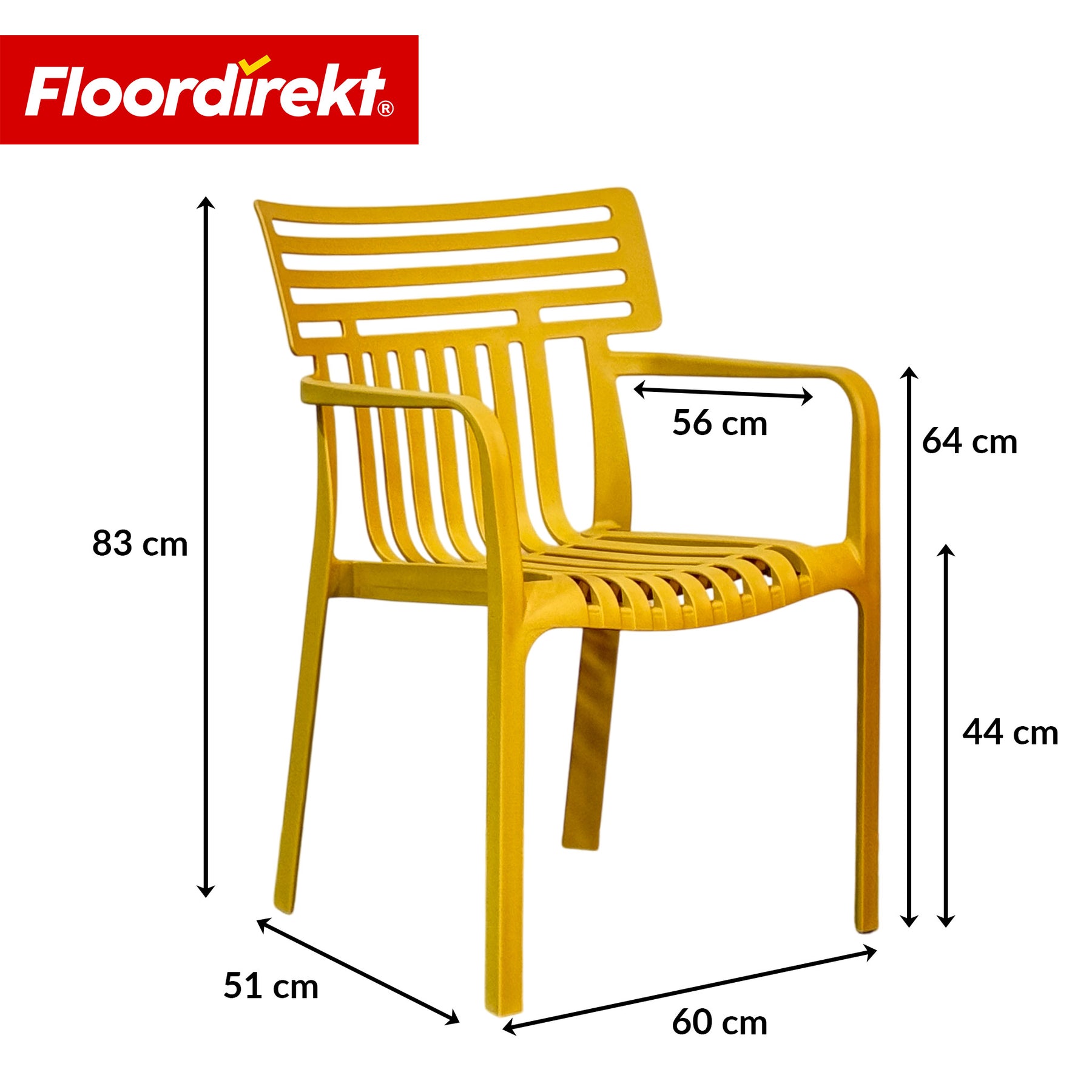 Garden Chair | Sitwell | Stackable Design Chair, Weatherproof & UV Resistant for Garden, Balcony & Patio