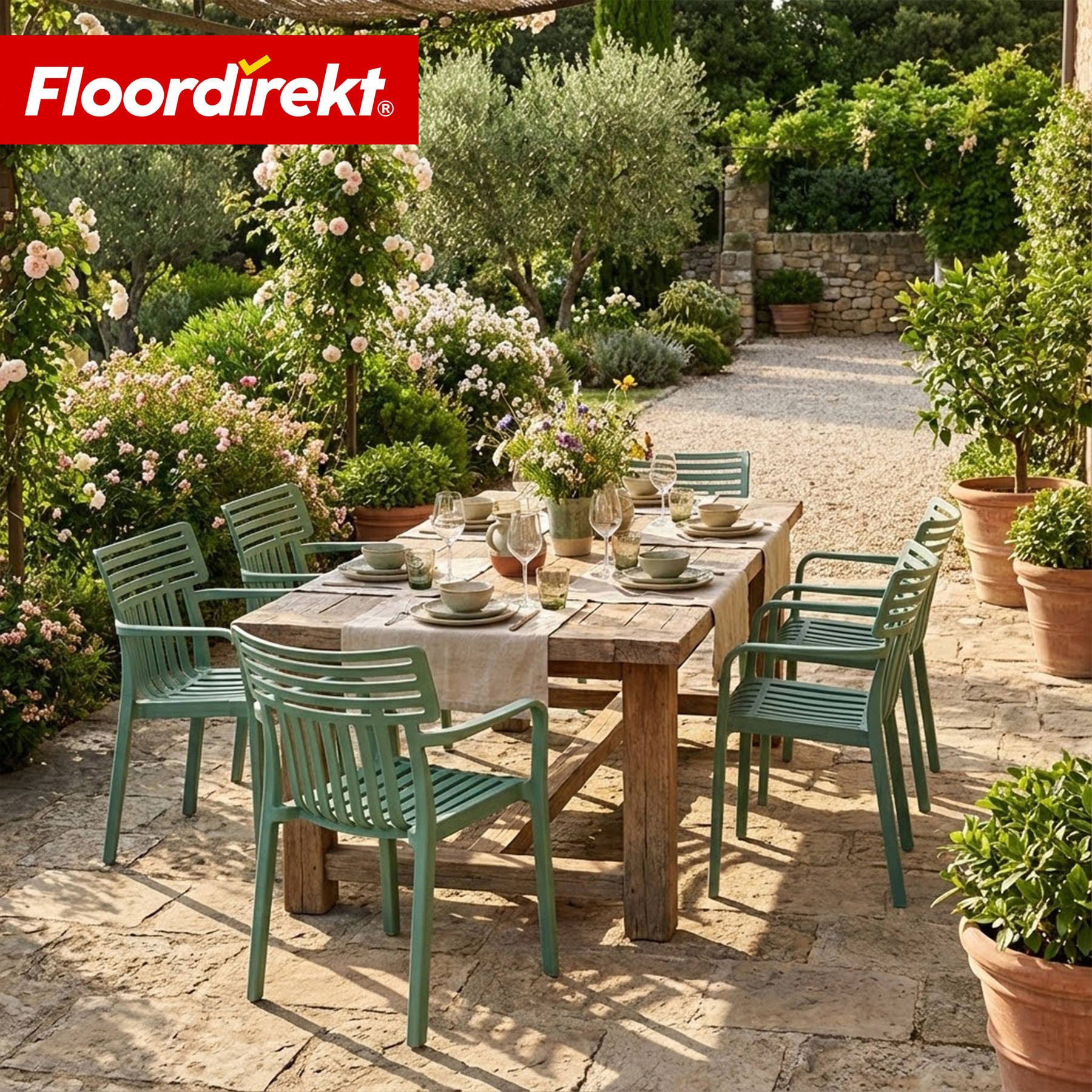 Garden Chair | Sitwell | Stackable Design Chair, Weatherproof & UV Resistant for Garden, Balcony & Patio