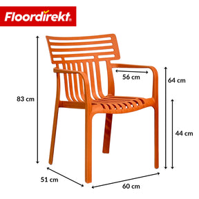 Garden Chair | Sitwell | Stackable Design Chair, Weatherproof & UV Resistant for Garden, Balcony & Patio