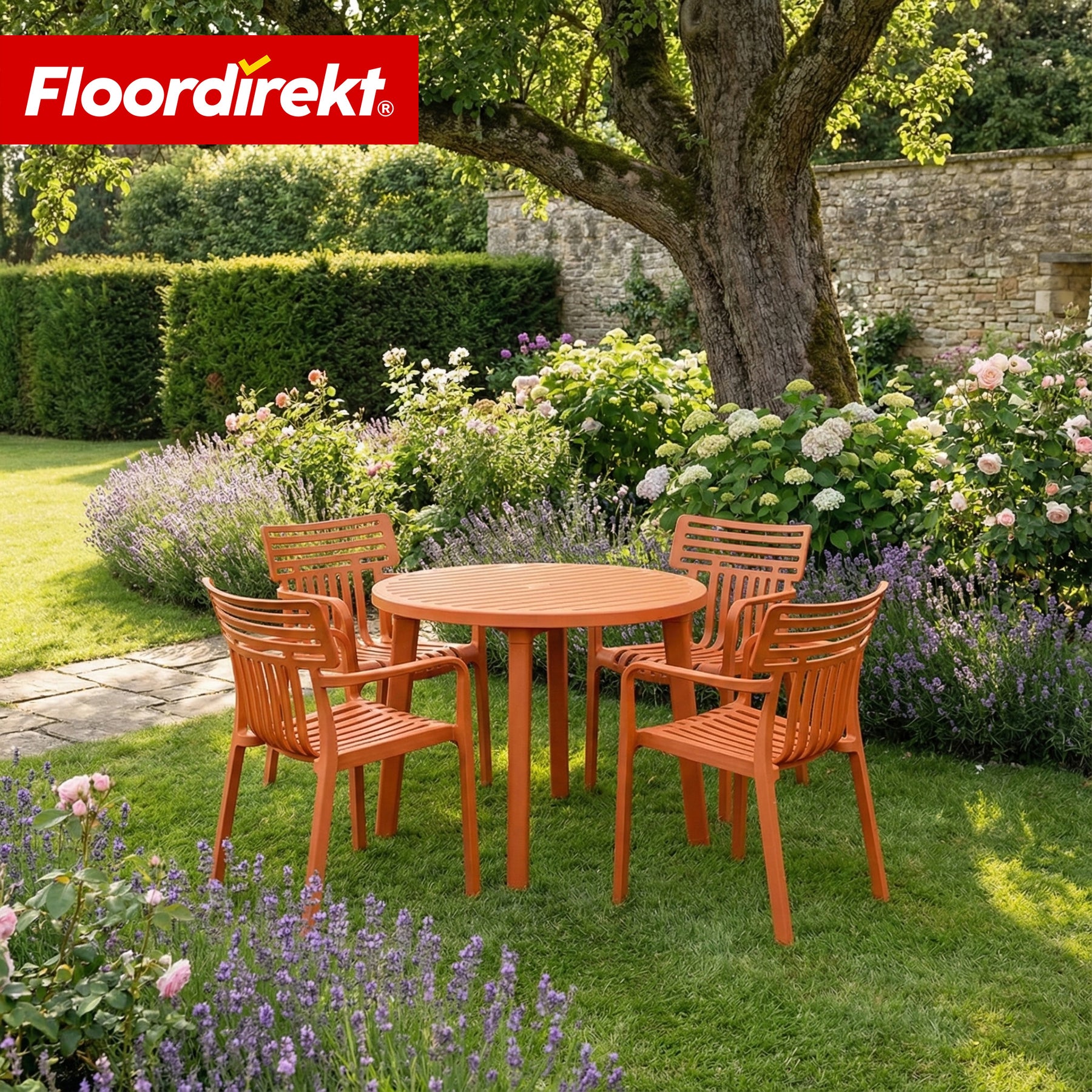 Garden Chair | Sitwell | Stackable Design Chair, Weatherproof & UV Resistant for Garden, Balcony & Patio